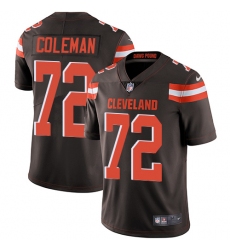 Youth Nike Cleveland Browns #72 Shon Coleman Brown Team Color Vapor Untouchable Limited Player NFL Jersey