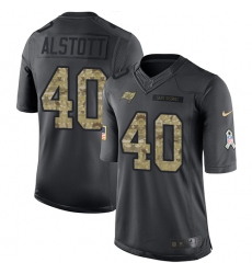 Men's Nike Tampa Bay Buccaneers #40 Mike Alstott Limited Black 2016 Salute to Service NFL Jersey
