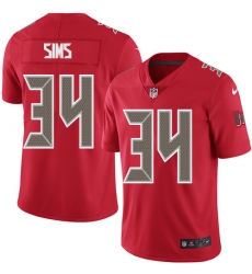 Men's Nike Tampa Bay Buccaneers #34 Charles Sims Limited Red Rush Vapor Untouchable NFL Jersey