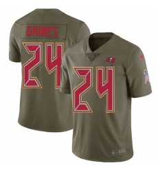 Youth Nike Tampa Bay Buccaneers #24 Brent Grimes Limited Olive 2017 Salute to Service NFL Jersey