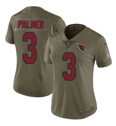 Women's Nike Arizona Cardinals #3 Carson Palmer Limited Olive 2017 Salute to Service NFL Jersey