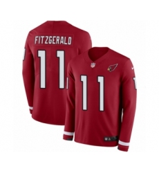 Men's Nike Arizona Cardinals #11 Larry Fitzgerald Limited Red Therma Long Sleeve NFL Jersey