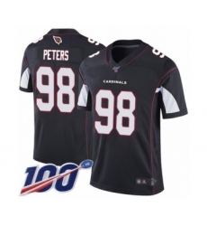 Men's Arizona Cardinals #98 Corey Peters Black Alternate Vapor Untouchable Limited Player 100th Season Football Jersey