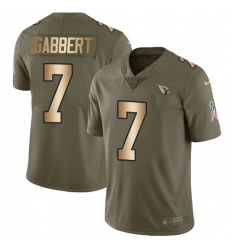 Youth Nike Arizona Cardinals #7 Blaine Gabbert Limited Olive/Gold 2017 Salute to Service NFL Jersey