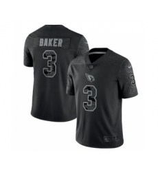Men's Arizona Cardinals #3 Budda Baker Black Reflective Limited Stitched Football Jersey