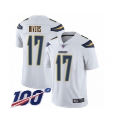 Men's Nike Los Angeles Chargers #17 Philip Rivers White Vapor Untouchable Limited Player 100th Season NFL Jersey