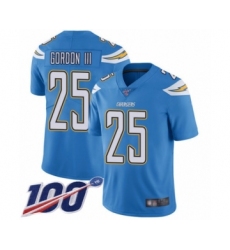 Men's Los Angeles Chargers #25 Melvin Gordon Electric Blue Alternate Vapor Untouchable Limited Player 100th Season Football Jersey