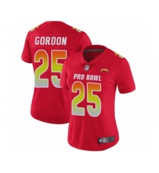 Women's Los Angeles Chargers #25 Melvin Gordon Limited Red AFC 2019 Pro Bowl Football Jersey