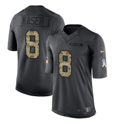 Youth Nike Los Angeles Chargers #8 Drew Kaser Limited Black 2016 Salute to Service NFL Jersey