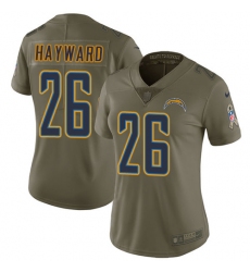 Women's Nike Los Angeles Chargers #26 Casey Hayward Limited Olive 2017 Salute to Service NFL Jersey