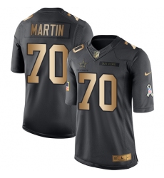 Men's Nike Dallas Cowboys #70 Zack Martin Limited Black/Gold Salute to Service NFL Jersey