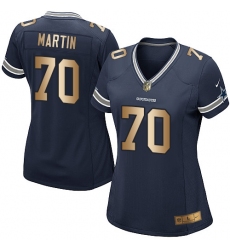 Women's Nike Dallas Cowboys #70 Zack Martin Elite Navy/Gold Team Color NFL Jersey