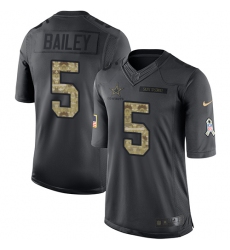 Men's Nike Dallas Cowboys #5 Dan Bailey Limited Black 2016 Salute to Service NFL Jersey