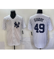 Men's New York Yankees #49 Ron Guidry White Cool Base Stitched Baseball Jersey