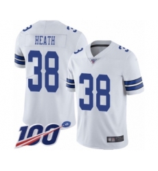 Men's Dallas Cowboys #38 Jeff Heath White Vapor Untouchable Limited Player 100th Season Football Jersey