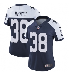 Women's Nike Dallas Cowboys #38 Jeff Heath Navy Blue Throwback Alternate Vapor Untouchable Limited Player NFL Jersey