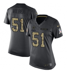 Women's Nike Dallas Cowboys #51 Kyle Wilber Limited Black 2016 Salute to Service NFL Jersey