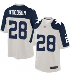 Men's Nike Dallas Cowboys #28 Darren Woodson Limited White Throwback Alternate NFL Jersey