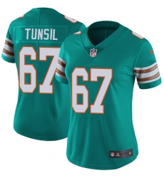 Women's Nike Miami Dolphins #67 Laremy Tunsil Aqua Green Alternate Vapor Untouchable Limited Player NFL Jersey