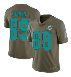 Youth Nike Miami Dolphins #89 Julius Thomas Limited Olive 2017 Salute to Service NFL Jersey