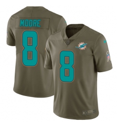 Men's Nike Miami Dolphins #8 Matt Moore Limited Olive 2017 Salute to Service NFL Jersey