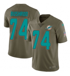 Youth Nike Miami Dolphins #74 Jermon Bushrod Limited Olive 2017 Salute to Service NFL Jersey