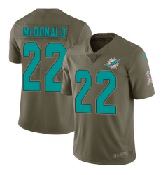 Youth Nike Miami Dolphins #22 T.J. McDonald Limited Olive 2017 Salute to Service NFL Jersey