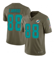 Men's Nike Miami Dolphins #88 Leonte Carroo Limited Olive 2017 Salute to Service NFL Jersey