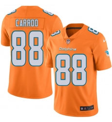 Men's Nike Miami Dolphins #88 Leonte Carroo Limited Orange Rush Vapor Untouchable NFL Jersey