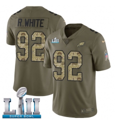 Men's Nike Philadelphia Eagles #92 Reggie White Limited Olive/Camo 2017 Salute to Service Super Bowl LII NFL Jersey