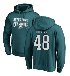 Nike Philadelphia Eagles #48 Wes Hopkins Green Super Bowl LII Champions Pullover Hoodie