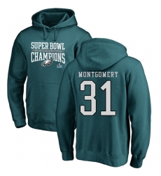 Nike Philadelphia Eagles #31 Wilbert Montgomery Green Super Bowl LII Champions Pullover Hoodie