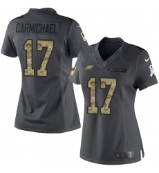 Women's Nike Philadelphia Eagles #17 Harold Carmichael Limited Black 2016 Salute to Service NFL Jersey