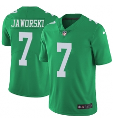 Youth Nike Philadelphia Eagles #7 Ron Jaworski Limited Green Rush Vapor Untouchable NFL Jersey