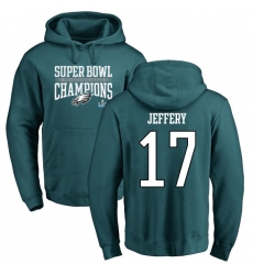 Nike Philadelphia Eagles #17 Alshon Jeffery Green Super Bowl LII Champions Pullover Hoodie