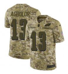 Men's Nike Philadelphia Eagles #13 Nelson Agholor Limited Camo 2018 Salute to Service NFL Jersey