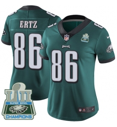 Women's Nike Philadelphia Eagles #86 Zach Ertz Midnight Green Team Color Vapor Untouchable Limited Player Super Bowl LII Champions NFL Jersey