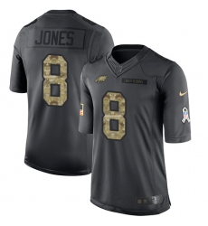 Men's Nike Philadelphia Eagles #8 Donnie Jones Limited Black 2016 Salute to Service NFL Jersey