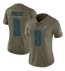 Women's Nike Philadelphia Eagles #9 Nick Foles Limited Olive 2017 Salute to Service NFL Jersey