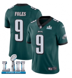 Youth Nike Philadelphia Eagles #9 Nick Foles Midnight Green Team Color Vapor Untouchable Limited Player Super Bowl LII NFL Jersey