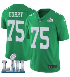 Youth Nike Philadelphia Eagles #75 Vinny Curry Limited Green Rush Vapor Untouchable Super Bowl LII NFL Jersey