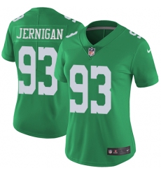 Women's Nike Philadelphia Eagles #93 Timmy Jernigan Limited Green Rush Vapor Untouchable NFL Jersey