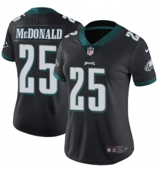 Women's Nike Philadelphia Eagles #25 Tommy McDonald Black Alternate Vapor Untouchable Limited Player NFL Jersey