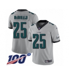 Youth Philadelphia Eagles #25 Tommy McDonald Limited Silver Inverted Legend 100th Season Football Jersey
