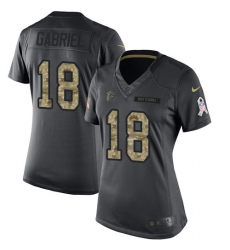 Women's Nike Atlanta Falcons #18 Taylor Gabriel Limited Black 2016 Salute to Service NFL Jersey