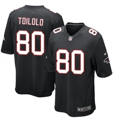 Men's Nike Atlanta Falcons #80 Levine Toilolo Game Black Alternate NFL Jersey