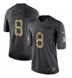 Men's Nike Atlanta Falcons #8 Matt Schaub Limited Black 2016 Salute to Service NFL Jersey