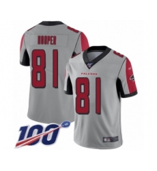Youth Atlanta Falcons #81 Austin Hooper Limited Silver Inverted Legend 100th Season Football Jersey