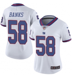 Women's Nike New York Giants #58 Carl Banks Limited White Rush Vapor Untouchable NFL Jersey