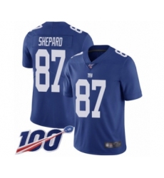 Men's New York Giants #87 Sterling Shepard Royal Blue Team Color Vapor Untouchable Limited Player 100th Season Football Jersey